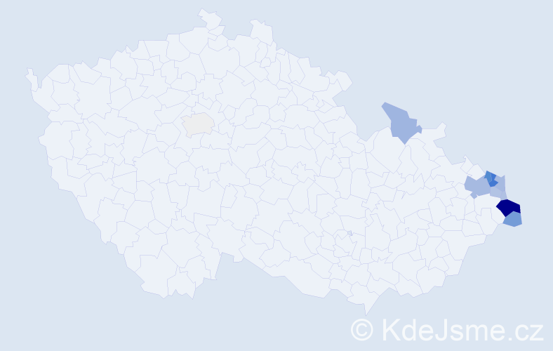Příjmení: 'Bednarzová', počet výskytů 48 v celé ČR