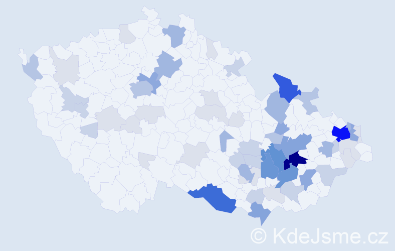 Příjmení: 'Pěčková', počet výskytů 221 v celé ČR