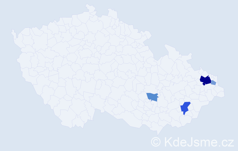 Příjmení: 'Danič', počet výskytů 12 v celé ČR