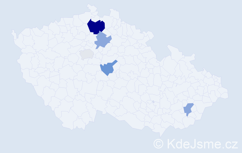 Příjmení: 'Kravcivová', počet výskytů 8 v celé ČR