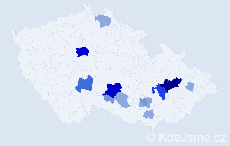 Příjmení: 'Bartů', počet výskytů 48 v celé ČR