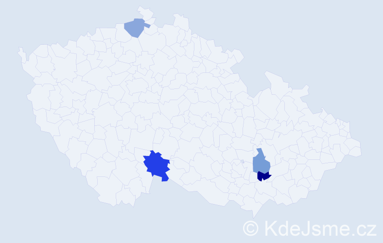 Příjmení: 'Krištan', počet výskytů 5 v celé ČR