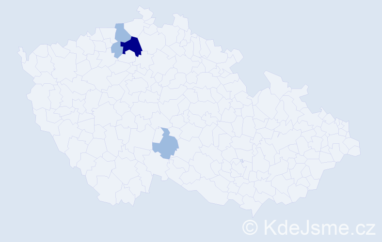 Příjmení: 'Mündleinová', počet výskytů 7 v celé ČR