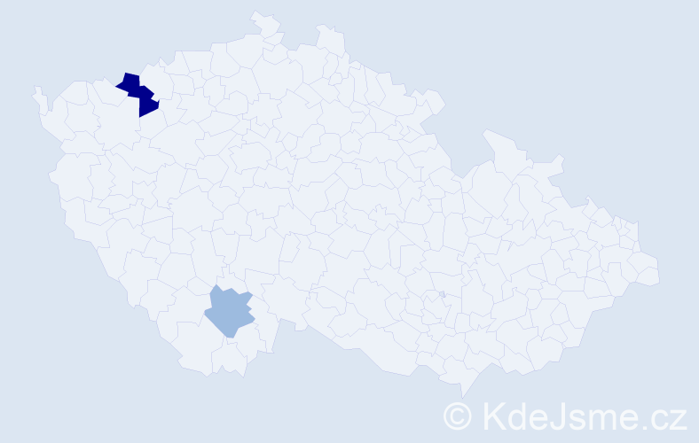 Příjmení: 'Csoka', počet výskytů 5 v celé ČR