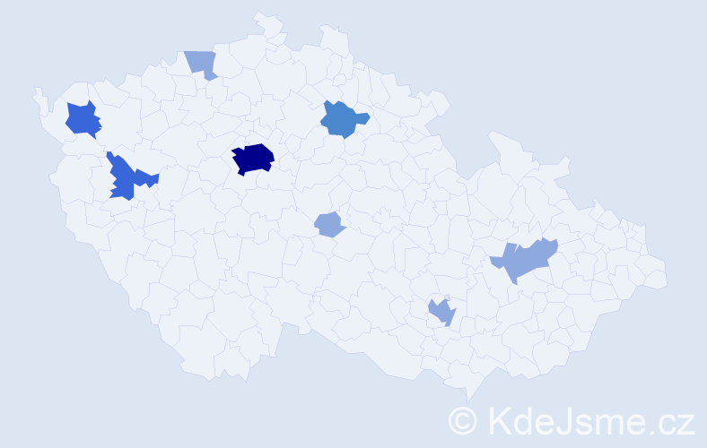 Příjmení: 'Burkhardtová', počet výskytů 22 v celé ČR