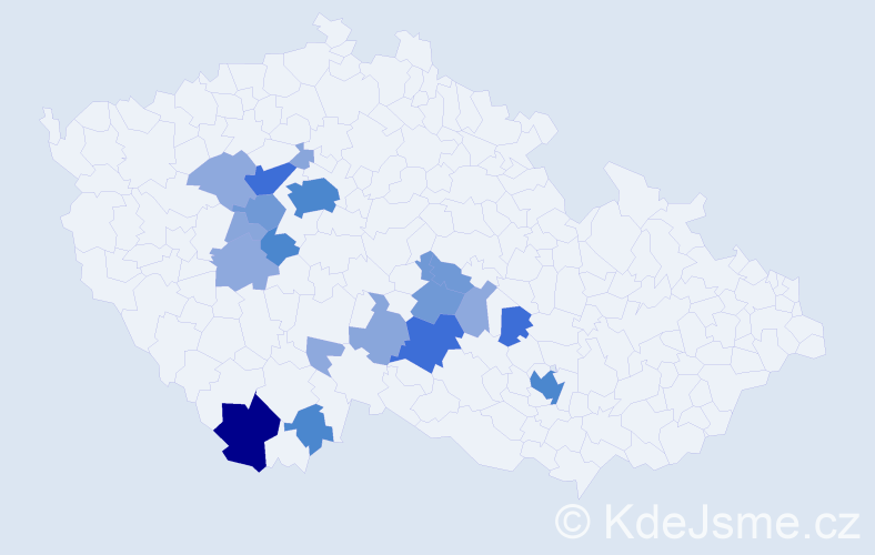 Příjmení: 'Kodras', počet výskytů 59 v celé ČR