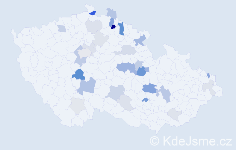 Příjmení: 'Kostlán', počet výskytů 67 v celé ČR