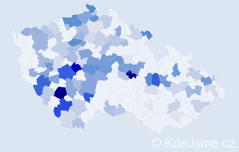 Příjmení: 'Bálek', počet výskytů 399 v celé ČR