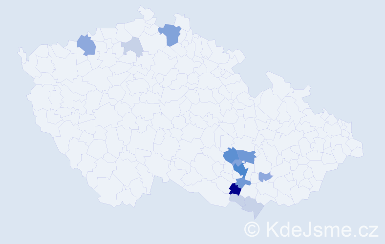 Příjmení: 'Schimmerle', počet výskytů 44 v celé ČR