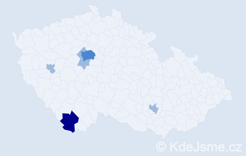 Příjmení: 'Rudyuk', počet výskytů 9 v celé ČR
