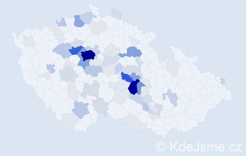 Příjmení: 'Jun', počet výskytů 244 v celé ČR