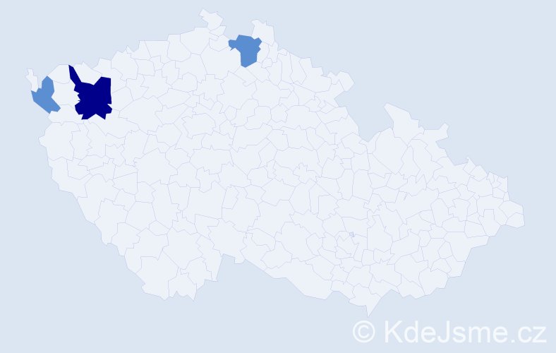 Příjmení: 'Pechočiaková', počet výskytů 13 v celé ČR