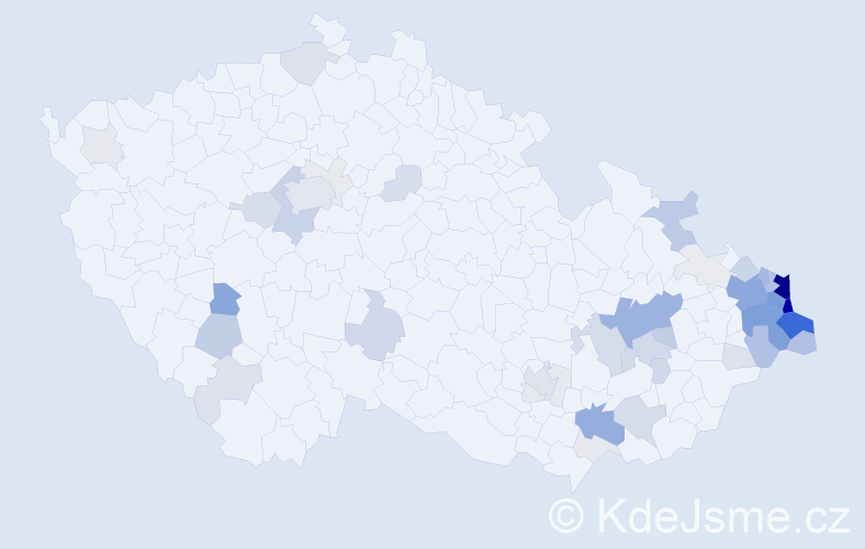 Příjmení: 'Broda', počet výskytů 235 v celé ČR