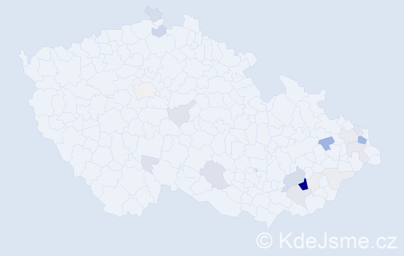 Příjmení: 'Trvaj', počet výskytů 79 v celé ČR