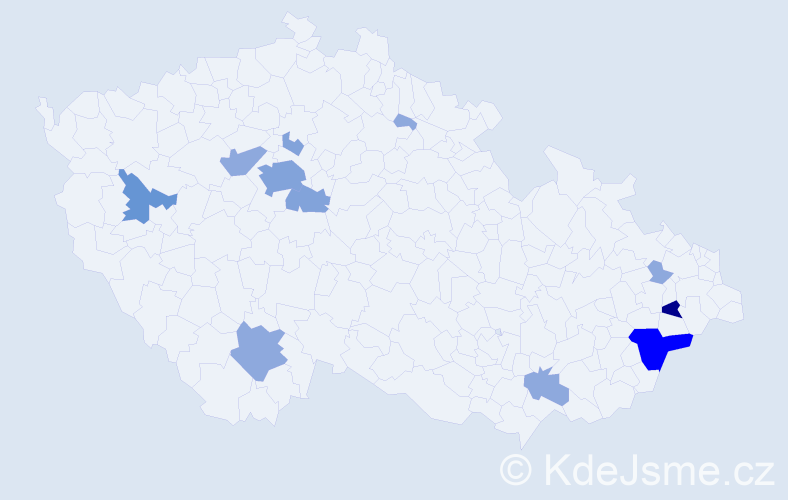 Příjmení: 'Tabáčková', počet výskytů 28 v celé ČR