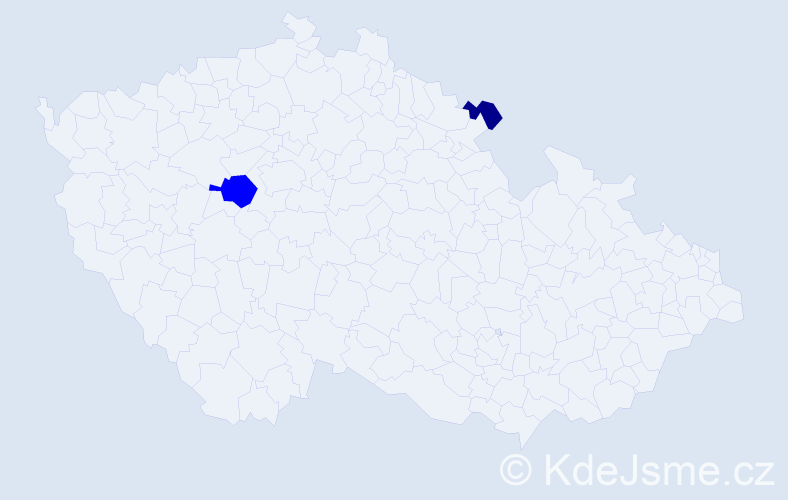 Příjmení: 'Kivák', počet výskytů 3 v celé ČR