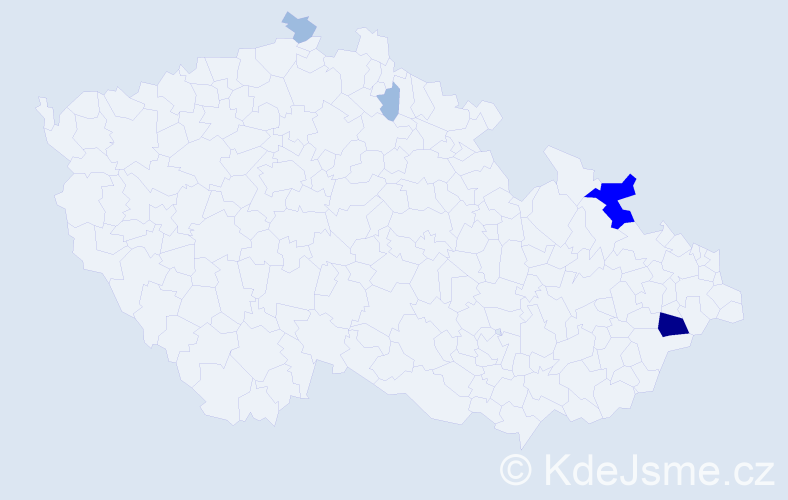 Příjmení: 'Racsková', počet výskytů 9 v celé ČR