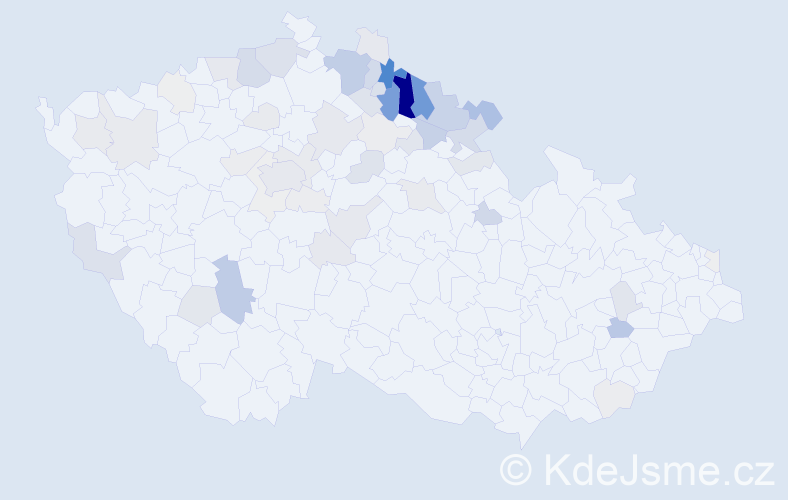 Příjmení: 'Hnyk', počet výskytů 225 v celé ČR
