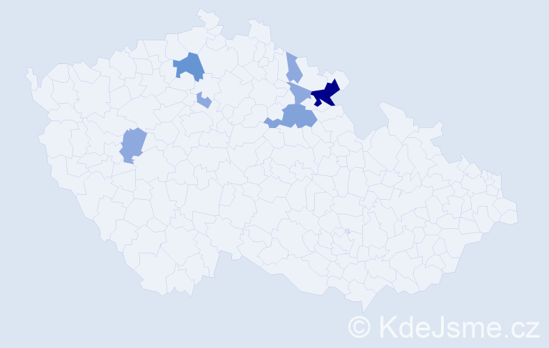 Příjmení: 'Piši', počet výskytů 17 v celé ČR