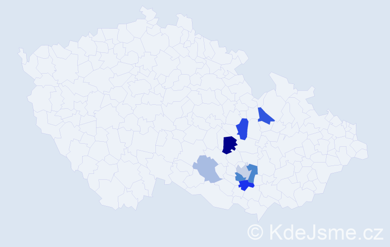 Příjmení: 'Gruzová', počet výskytů 14 v celé ČR