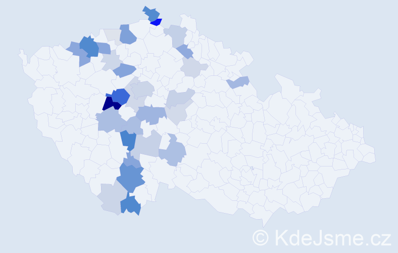 Příjmení: 'Mrkáčková', počet výskytů 121 v celé ČR
