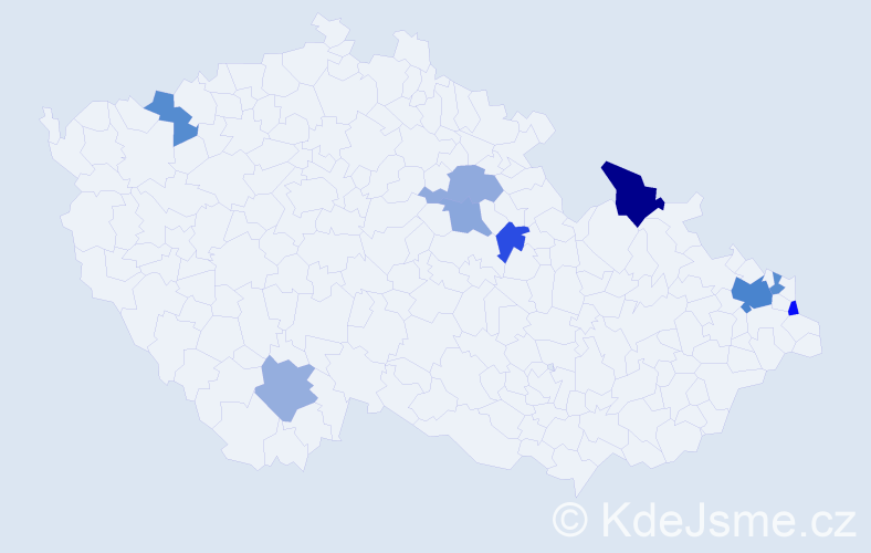 Příjmení: 'Vaškor', počet výskytů 14 v celé ČR