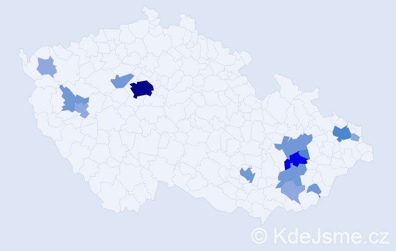 Příjmení: 'Obadálková', počet výskytů 37 v celé ČR