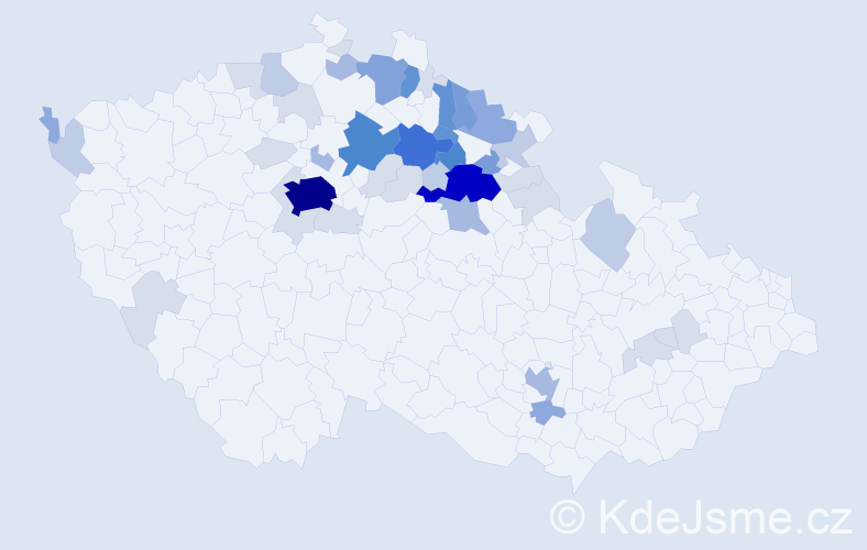 Příjmení: 'Zapadlová', počet výskytů 159 v celé ČR