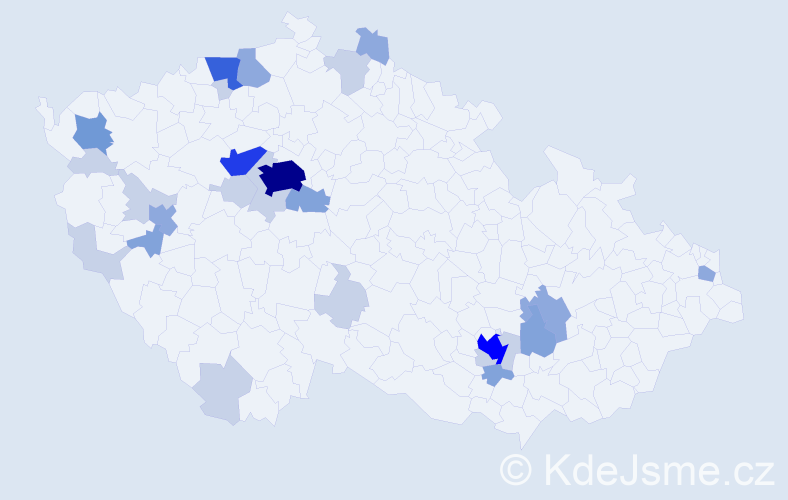 Příjmení: 'Kalla', počet výskytů 72 v celé ČR