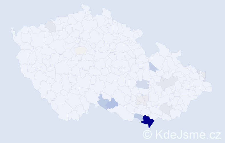 Příjmení: 'Drobiličová', počet výskytů 84 v celé ČR
