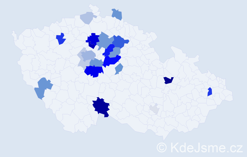 Příjmení: 'Bečanová', počet výskytů 61 v celé ČR