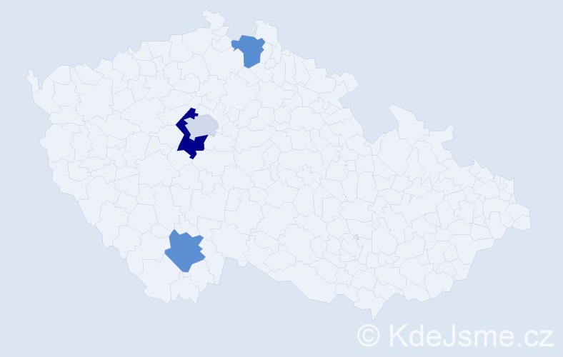 Příjmení: 'Westonová', počet výskytů 5 v celé ČR
