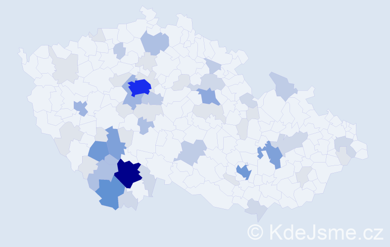 Příjmení: 'Vačkářová', počet výskytů 178 v celé ČR