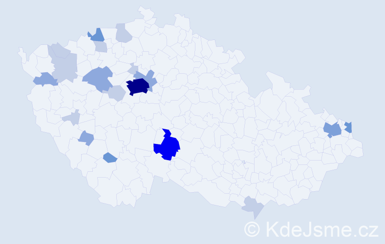 Příjmení: 'Borka', počet výskytů 51 v celé ČR