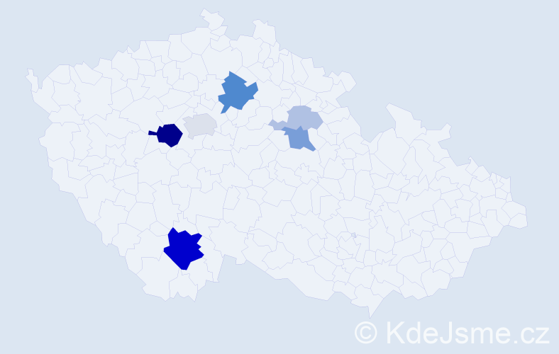 Příjmení: 'Kerlesová', počet výskytů 19 v celé ČR