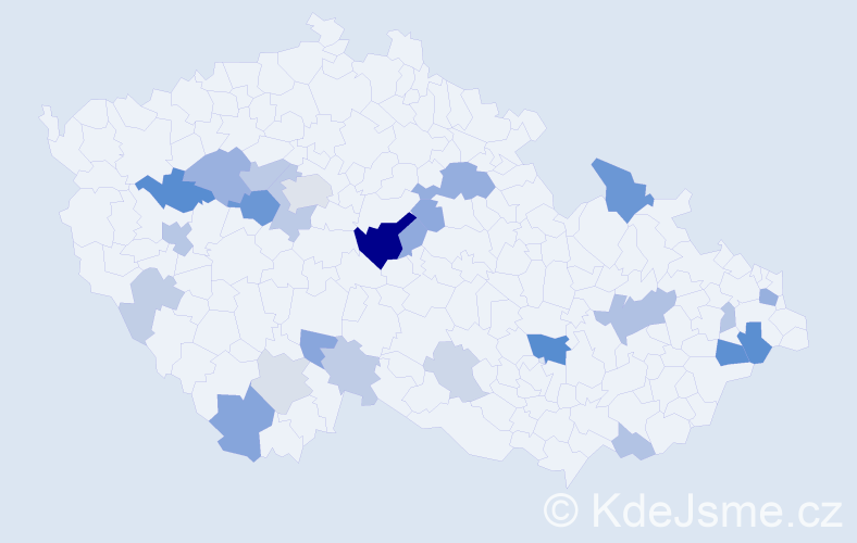 Příjmení: 'Cyprová', počet výskytů 64 v celé ČR