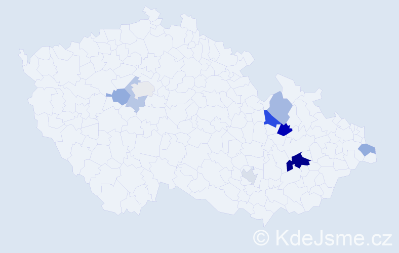 Příjmení: 'Kácel', počet výskytů 17 v celé ČR
