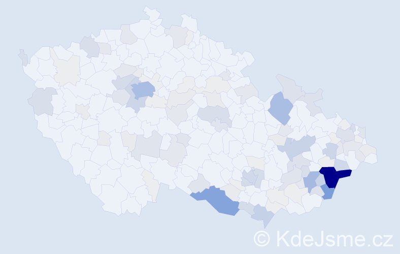 Příjmení: 'Tkadlec', počet výskytů 493 v celé ČR