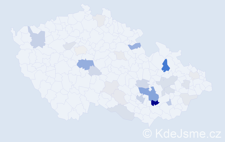 Příjmení: 'Rešková', počet výskytů 75 v celé ČR