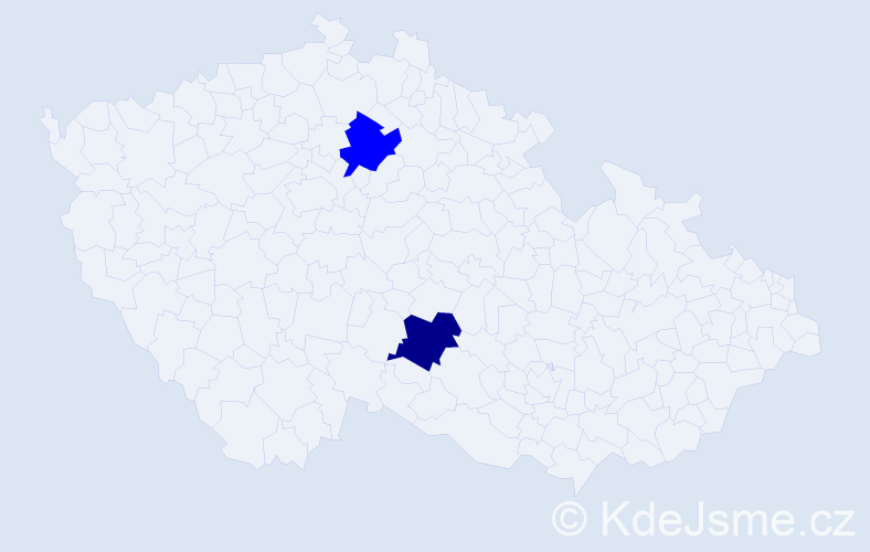 Příjmení: 'Mizerak', počet výskytů 3 v celé ČR