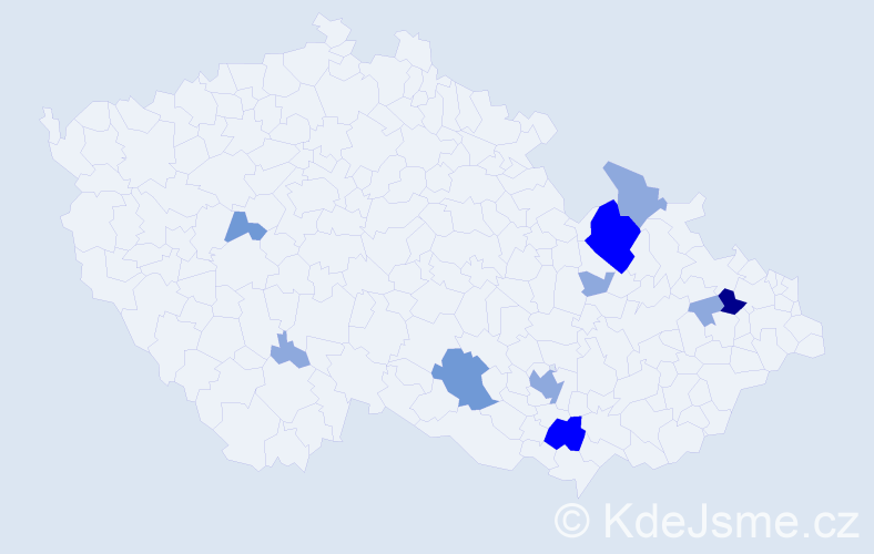 Příjmení: 'Donée', počet výskytů 23 v celé ČR