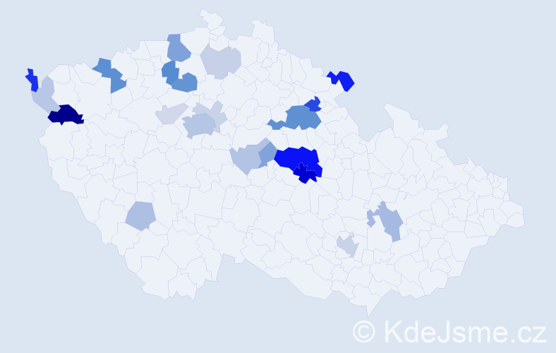 Příjmení: 'Štefec', počet výskytů 65 v celé ČR