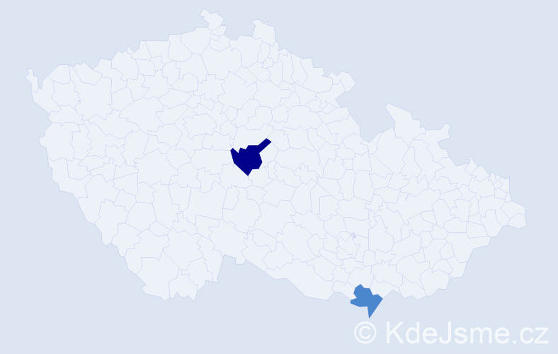 Příjmení: 'Holáčiková', počet výskytů 4 v celé ČR