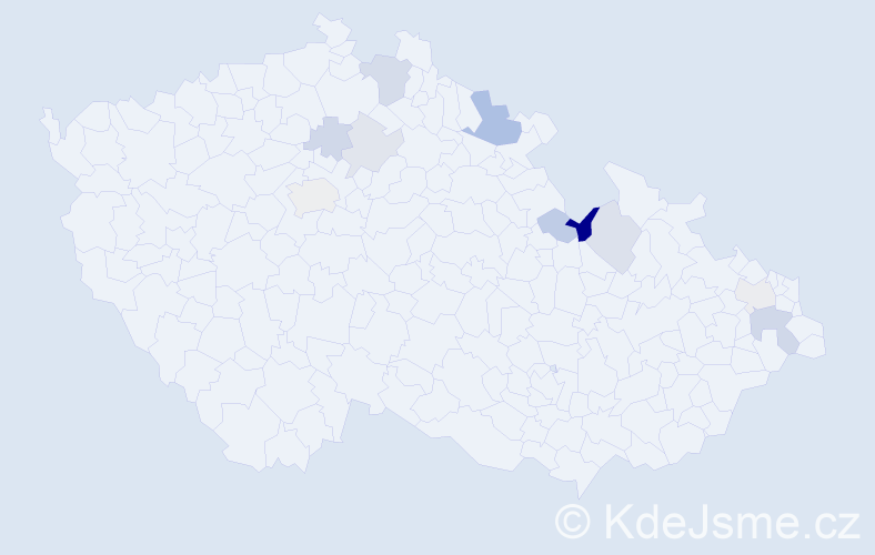 Příjmení: 'Pacanová', počet výskytů 17 v celé ČR