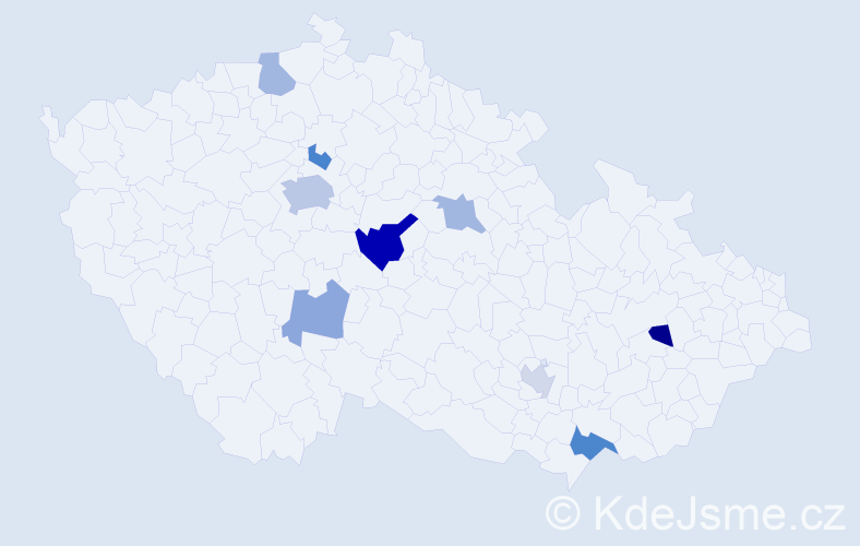 Příjmení: 'Mačina', počet výskytů 16 v celé ČR