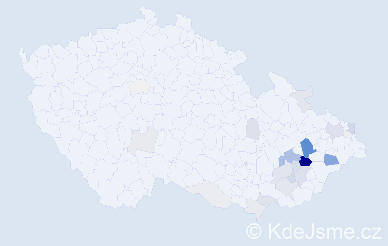 Příjmení: 'Mikšánková', počet výskytů 74 v celé ČR