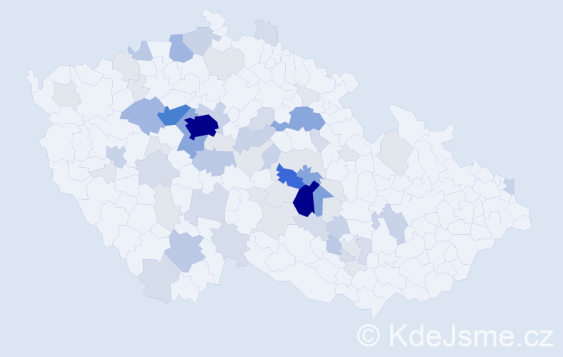 Příjmení: 'Jun', počet výskytů 239 v celé ČR