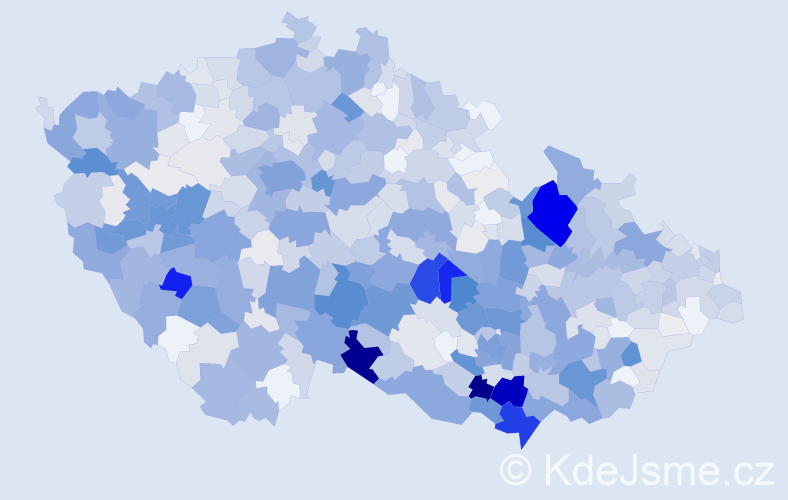 Příjmení: 'Straka', počet výskytů 3701 v celé ČR