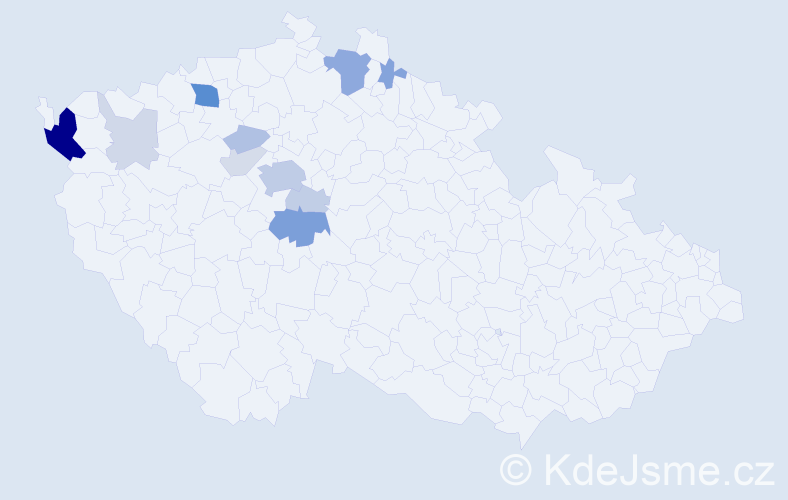 Příjmení: 'Virag', počet výskytů 41 v celé ČR