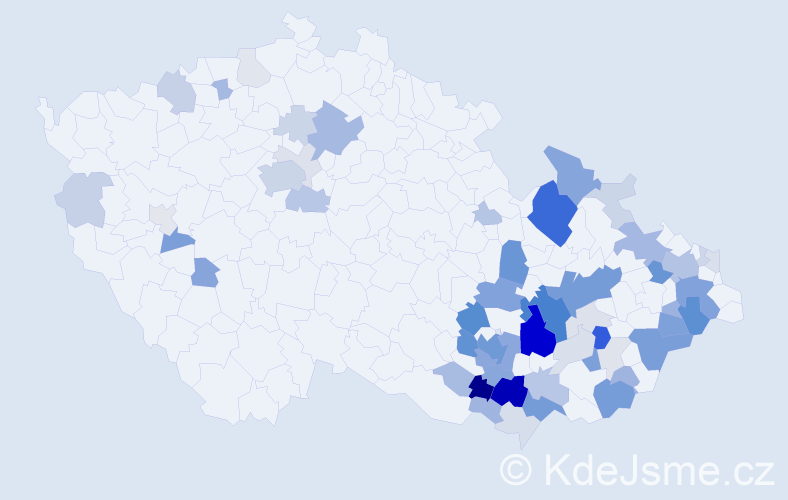 Příjmení: 'Ambros', počet výskytů 209 v celé ČR